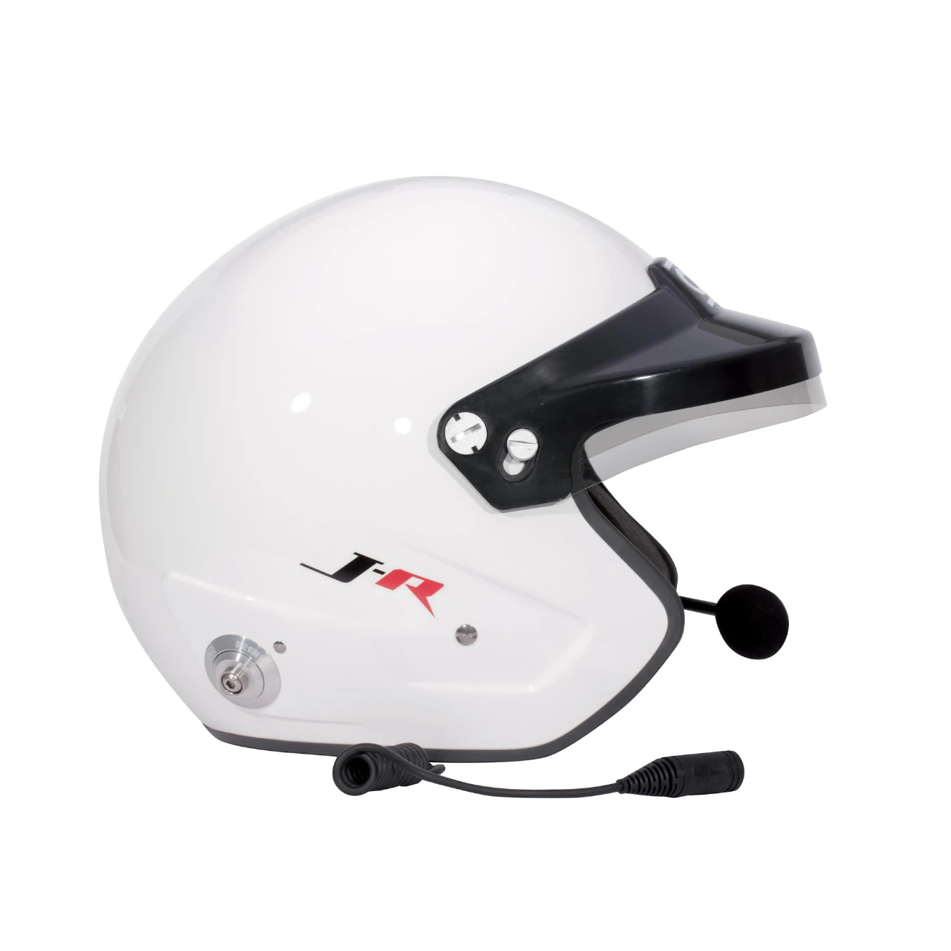 Casque Jet FIA OMP J-Rally Hans Intercom Blanc – Image 2