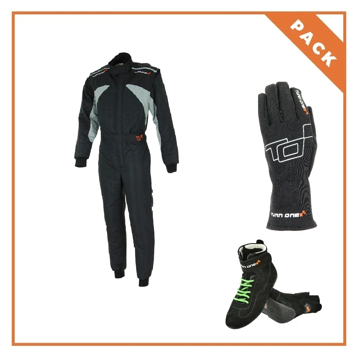 Pack Total Look TURN ONE Gris Combinaison + Gants + Bottines